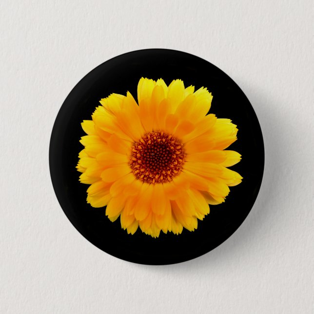 Calendula Officinalis Badge 2 Inch Round Button (Front)