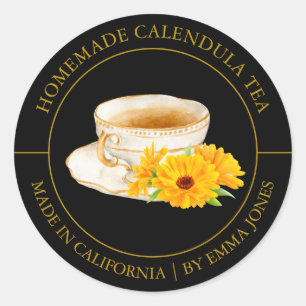 Calendula Tea Modern label