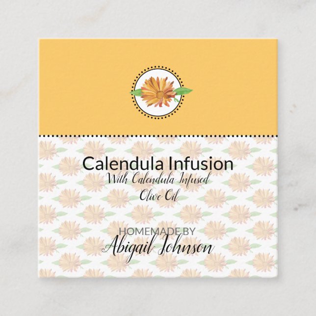 Calendula Wildflower Homemade Bath & Body Gift Tag (Front)