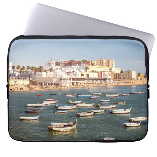 Caleta Beach In Cadiz, Andalusia, Spain Laptop Sleeve (Front)