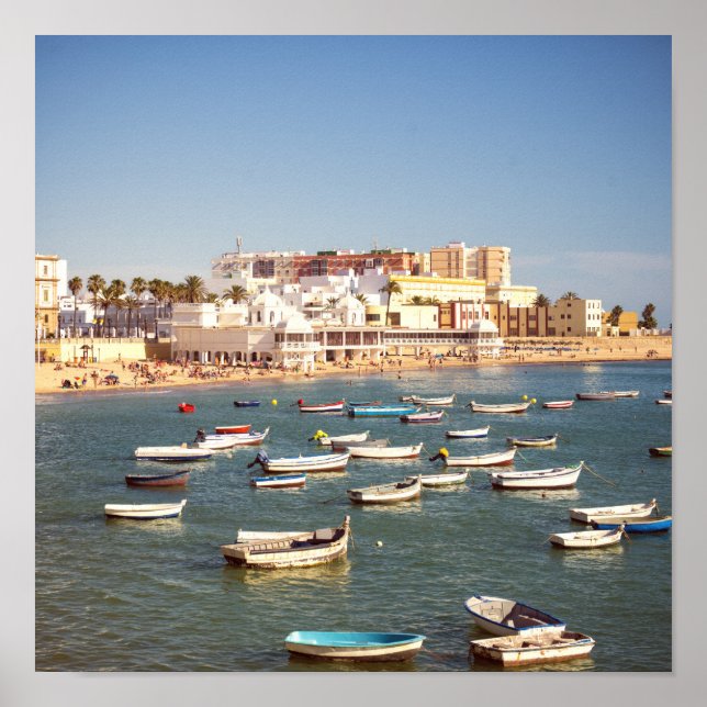 Caleta Beach In Cadiz, Andalusia, Spain Poster (Front)
