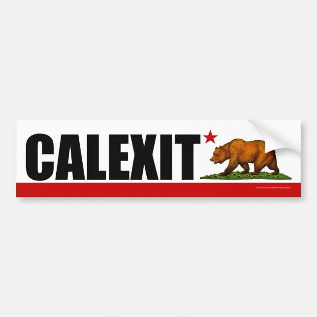 CALEXIT California Bear Flag Bumper Sticker (Front)