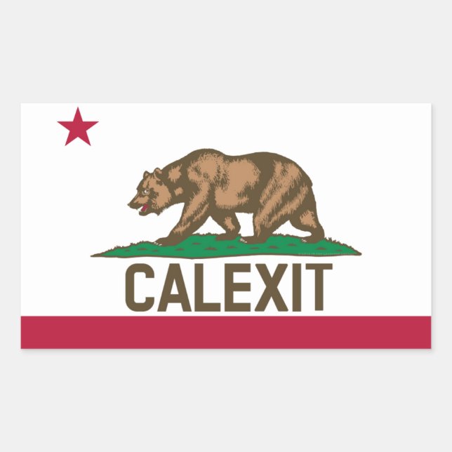 CALEXIT California Bear Flag Sticker (Front)