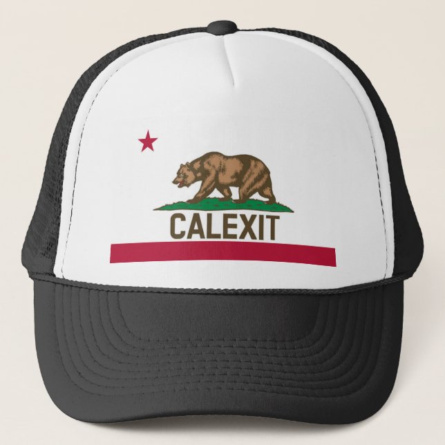 CALEXIT California Bear Flag Trucker Hat (Front)
