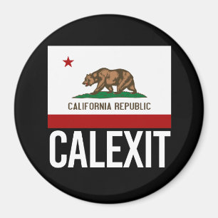 Calexit - California Exit Flag white  - -  Magnet