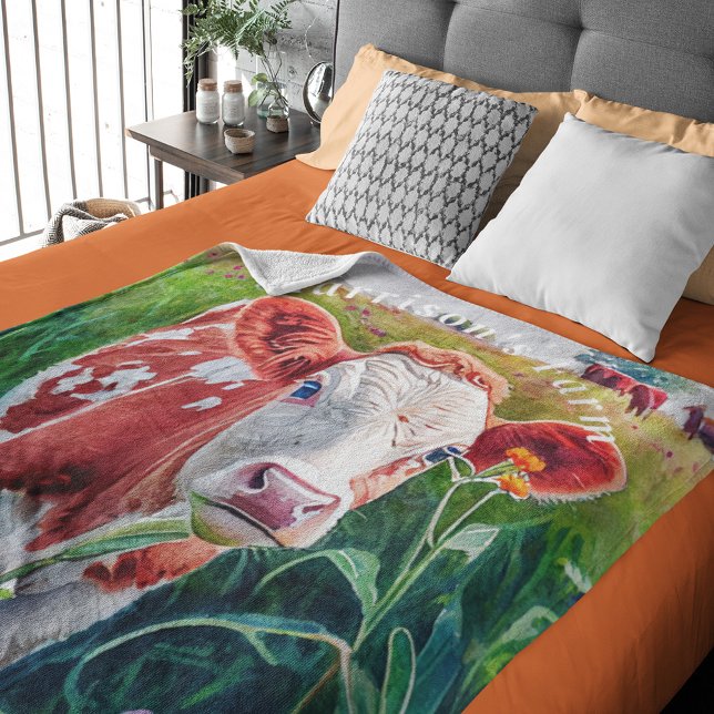 Calf Cows Pasture  Fleece Blanket (Creator Uploaded)