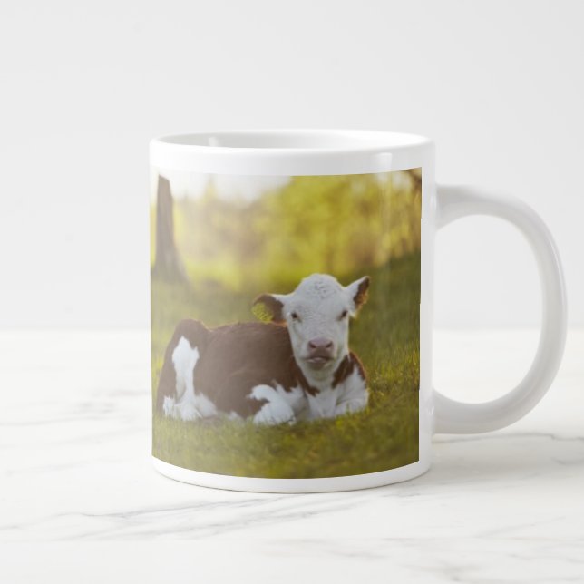 Calf Resting Large Coffee Mug (Right)