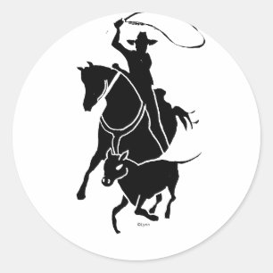 Calf Roper 1 Classic Round Sticker