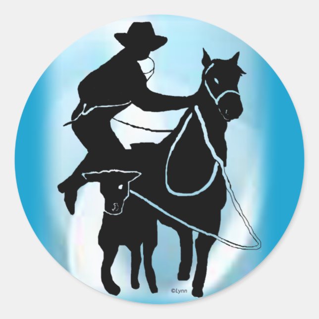 Calf Roper 302 Classic Round Sticker (Front)