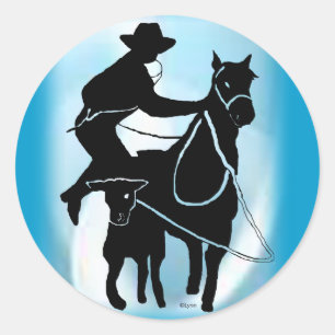 Calf Roper 302 Classic Round Sticker