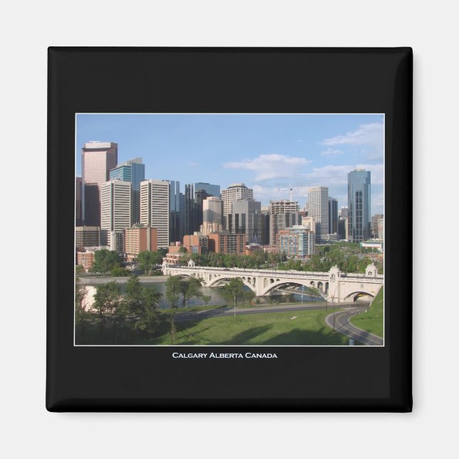 Calgary Alberta Canada Downtown Skyline View Magnet (Front)