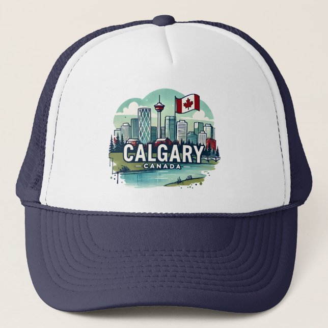 Calgary Alberta Canada  Trucker Hat (Front)