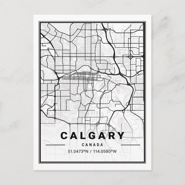 Calgary Alberta Carte des villes de voyage (Devant)