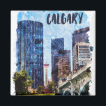 Calgary Alberta Cityscape Skyline Magnet<br><div class="desc">Beautiful and stylish Magnet showing the skyline of the canadian city Calgary in Alberta with its amazing architecture and buildings. Great souvenir and travel gift.</div>