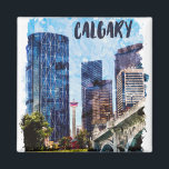 Calgary Alberta Cityscape Skyline Magnet<br><div class="desc">Beautiful and stylish Magnet showing the skyline of the canadian city Calgary in Alberta with its amazing architecture and buildings. Great souvenir and travel gift.</div>