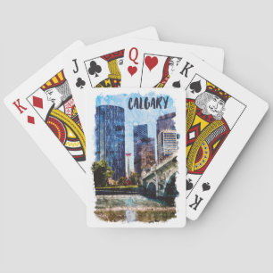 Calgary Alberta Cityscape Skyline Playing Cards