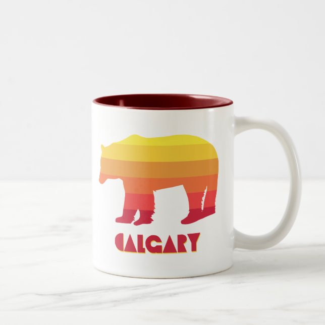 Calgary Alberta Rainbow Bear Two-Tone Coffee Mug (Right)