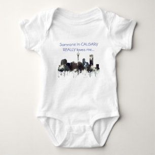 CALGARY, ALBERTA SKYLINE - CRISP - Baby suit Bodysuit