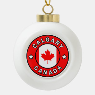 Calgary Canada Ceramic Ball Christmas Ornament