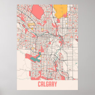 Calgary - Canada Chalk City Map Poster