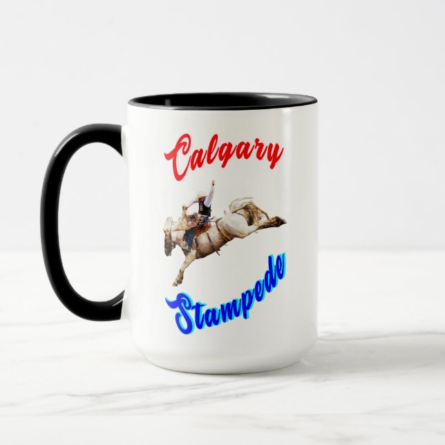 Calgary Canada Horses July Riders Calgary Stampede Mug (Left)