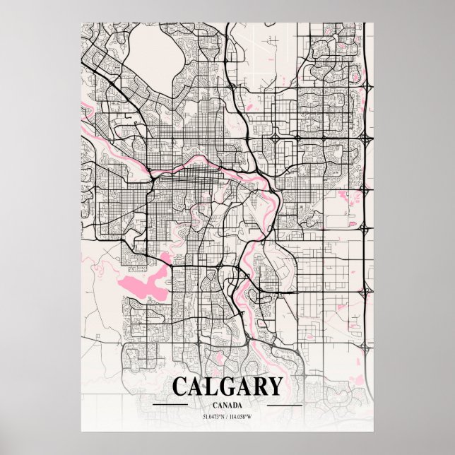 Calgary - Canada Neapolitan City Map Poster (Front)