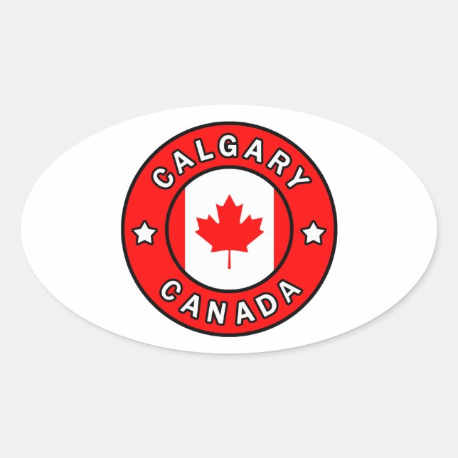 Calgary Canada Oval Sticker (Front)