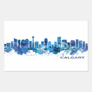 Calgary Canada Skyline Blue Sticker