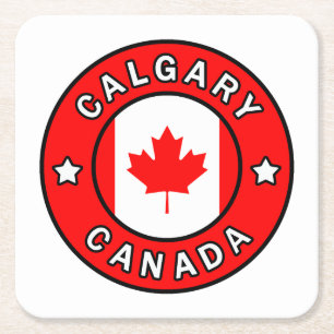 Calgary Canada Square Paper Coaster