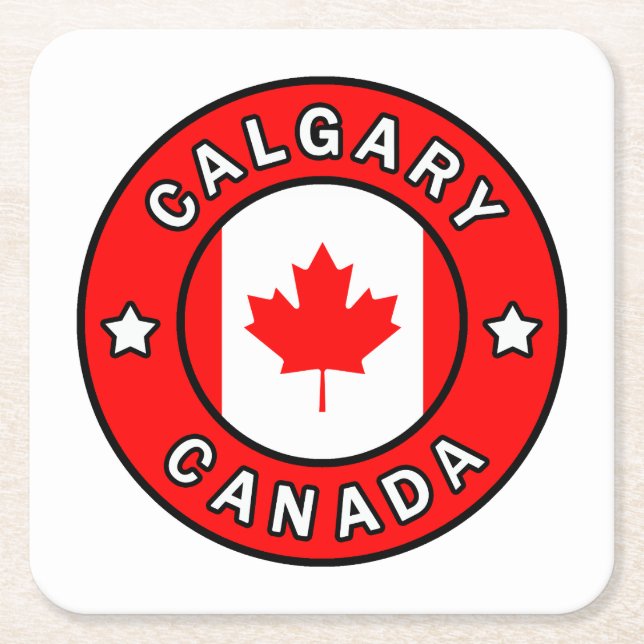 Calgary Canada Square Paper Coaster (Front)