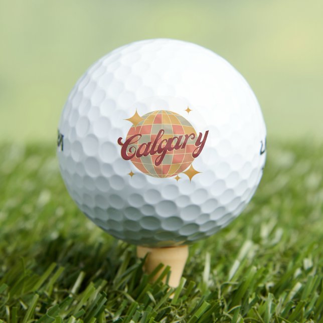 Calgary City Alberta Canada golf retro Golf Balls (Creator Uploaded)