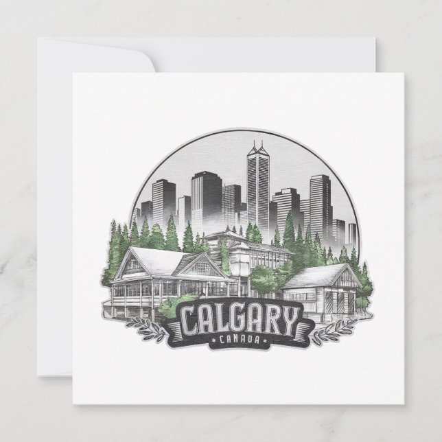 Calgary City Canada USA Invitation (Front)