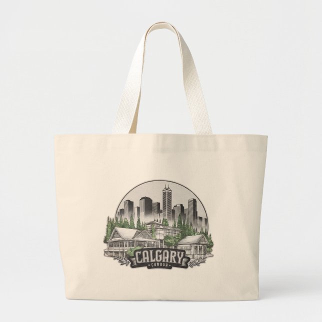 Calgary City Canada USA Large Tote Bag (Front)