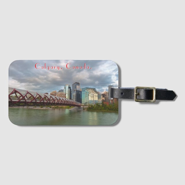 Calgary Cityscape and the Peace Bridge Luggage Tag (Front Horizontal)