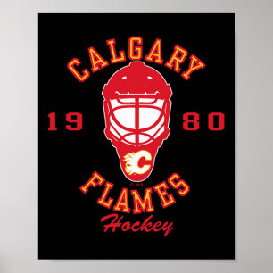 Calgary Flames Hockey Mask Black Nhl Officially Li Poster