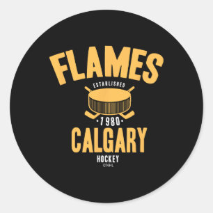 Calgary Flames Hockey Puck Nhl Officially Licensed Classic Round Sticker