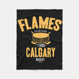 Calgary Flames Hockey Puck Nhl Officially Licensed Fleece Blanket