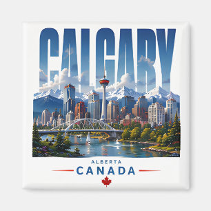 🏔 Calgary Modern Mountain City Style 🏔 Magnet