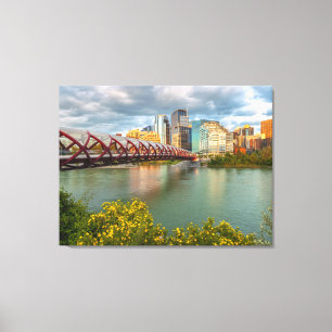Calgary Peace Bridge and Cityscape Canvas Print