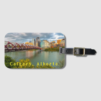 Calgary Peace Bridge and Cityscape View Luggage Tag