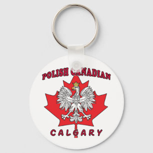 Calgary Polish Canadian Leaf Keychain