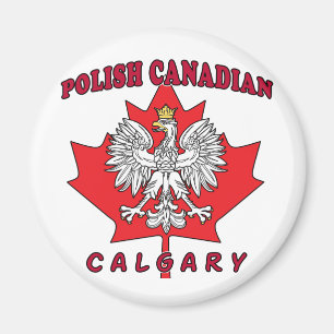 Calgary Polish Canadian Leaf Magnet