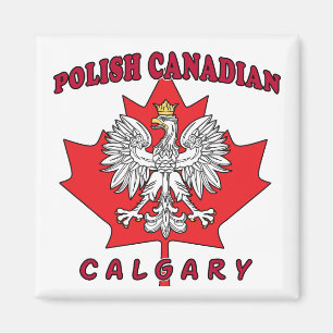Calgary Polish Canadian Leaf Magnet