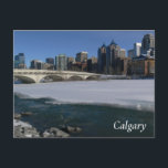 Calgary River and Skyline Postcard<br><div class="desc">Calgary river and skyline in the winter postcard. Alberta,  Canada</div>