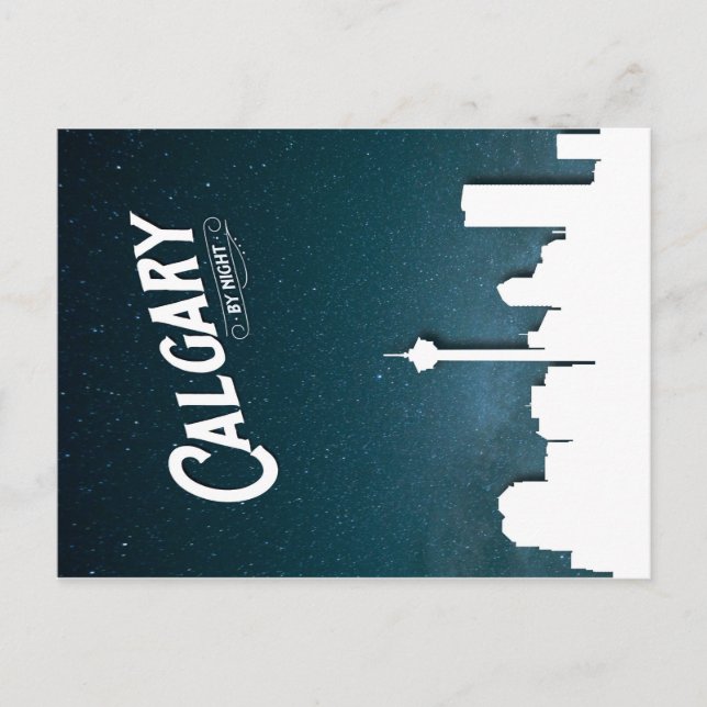Calgary skyline de nuit - Carte postale (Devant)