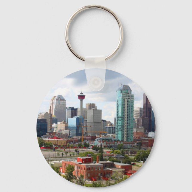 Calgary skyline with buildings and tower keychain (Front)