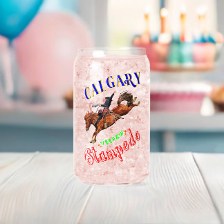 Calgary Yeehaw Stampede Can Glass