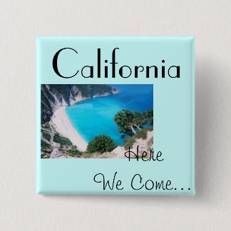 Cali Blue 2 Inch Square Button