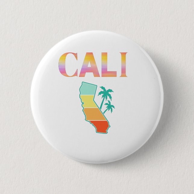 Cali California 2 Inch Round Button (Front)