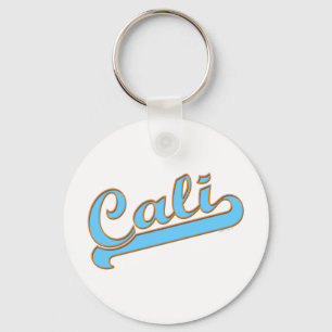 Cali California Surfer Logo in Blue Keychain